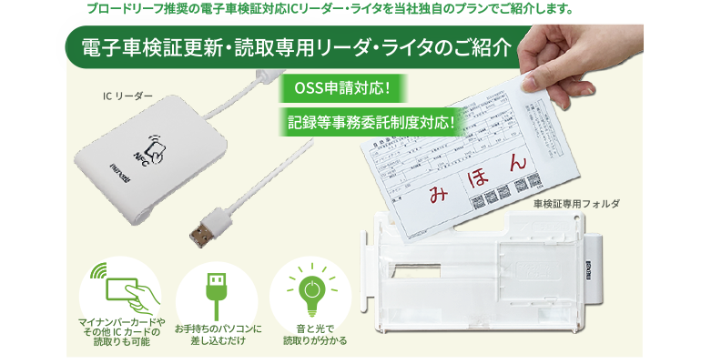 電子車検証更新・読取専用リーダ・ライタのご紹介
